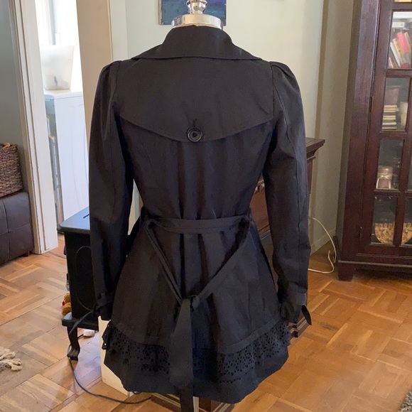 Betsey Johnson coat/rain coat with pockets and great heart buttons - Picture 3 of 13